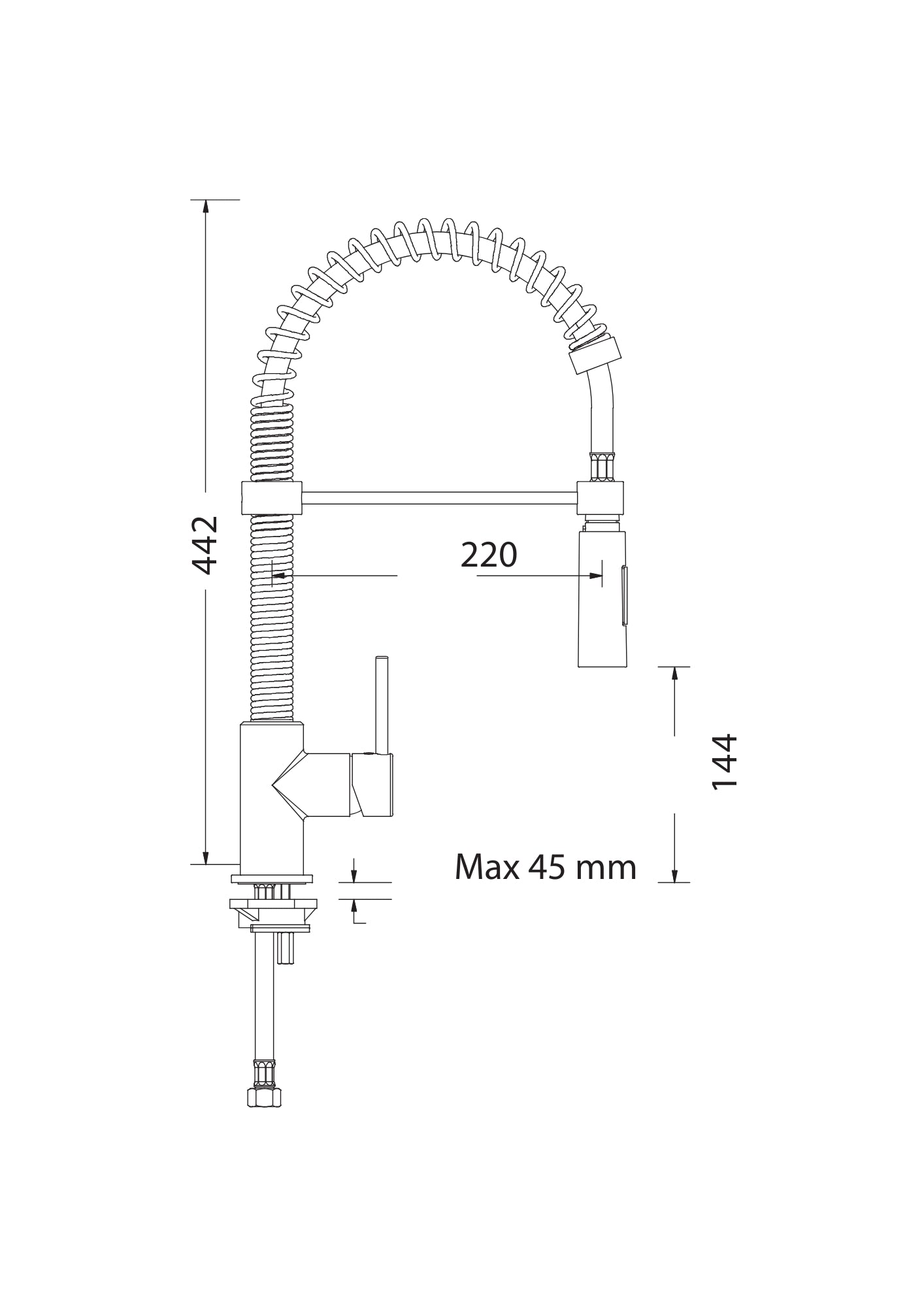 MONOCOMANDO LAVELLO NET CON MOLLA COD:CD-01647C