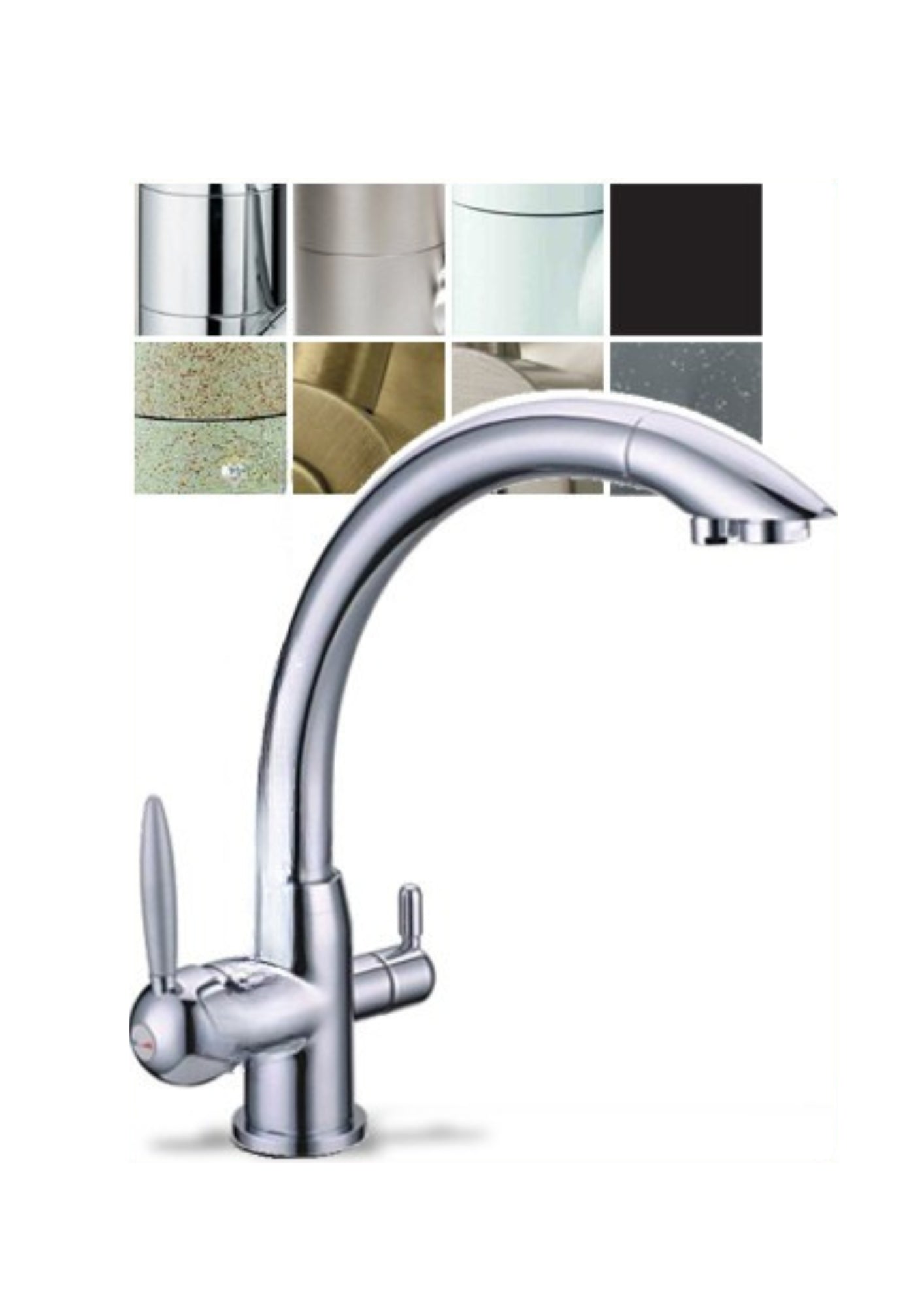 3 Way Kitchen Faucet 3/8” Brushed Stainless Steel. COD: CD - 10003023CRX