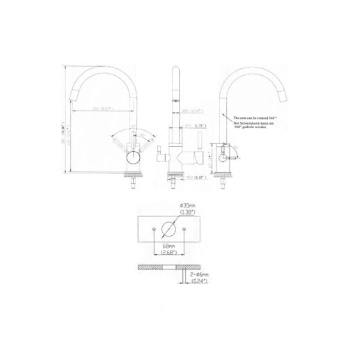 Rubinetto da cucina 3 vie 3/8” Cromo. COD: CD-10003025CRX