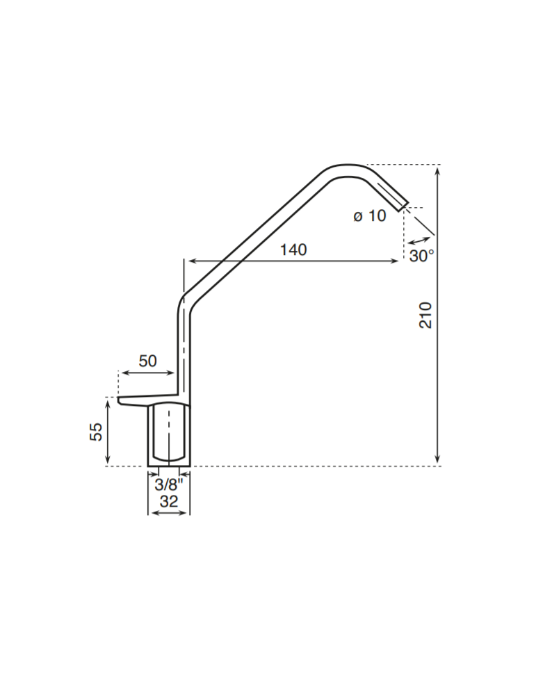 Rubinetto monovia a colonna con leva nera COD:CD-264H