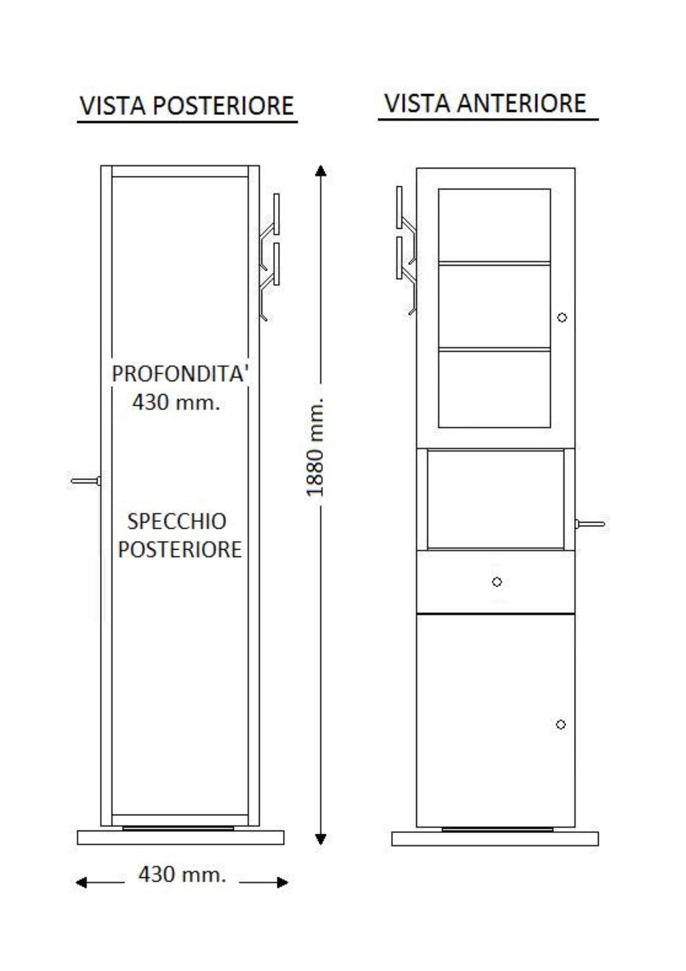 COLONNA GIREVOLE CON SPECCHIO LAURA BIANCA COD:CD-01227C
