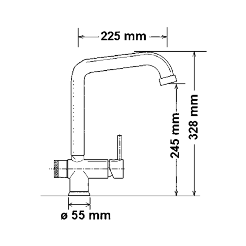 Rubinetto da cucina Canna Alta 3 vie 3/8” Cromo COD: CD-10003028CRSG