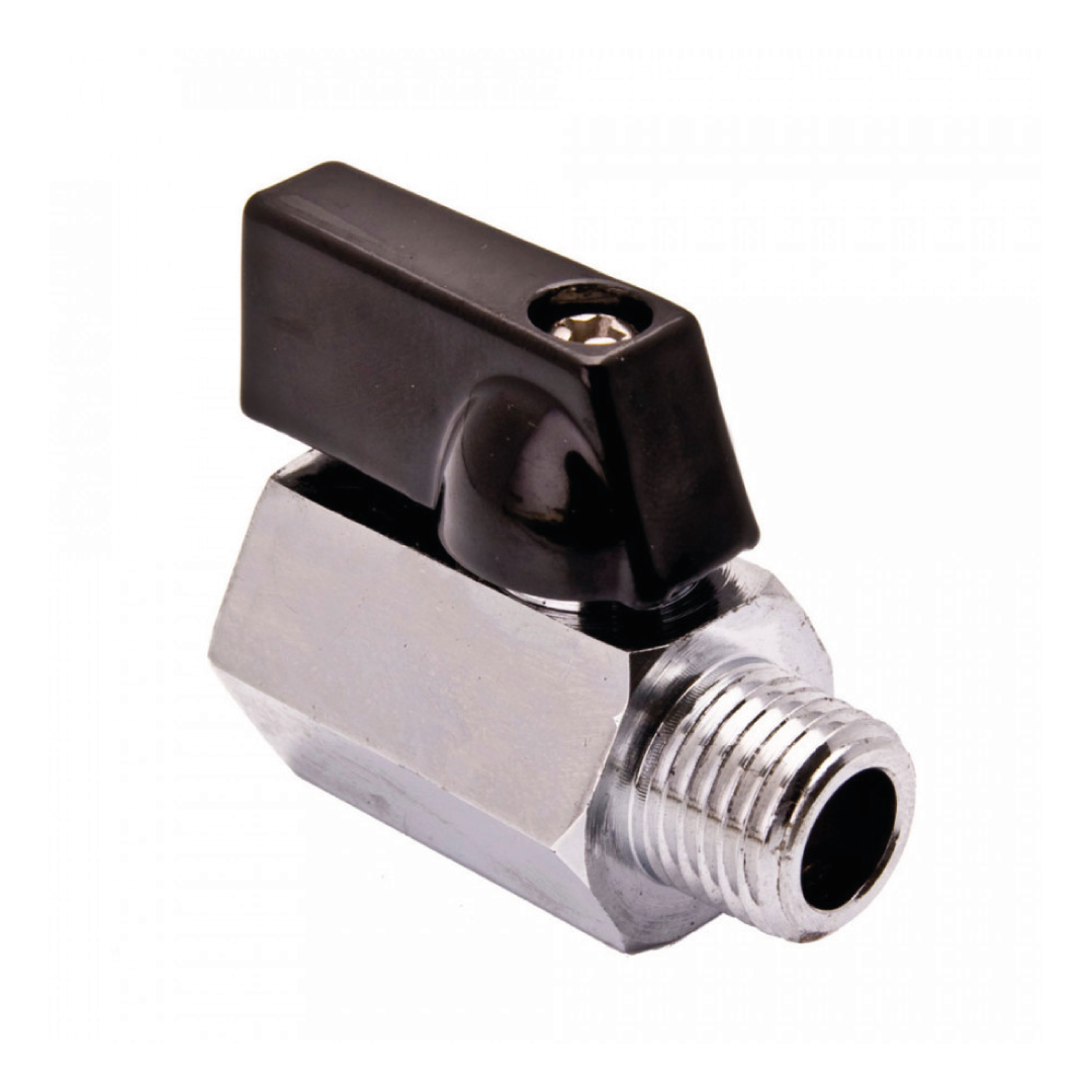 Valvola minisfera M.F. maniglia nera 3/8″ x 3/8″ COD: CD-301S