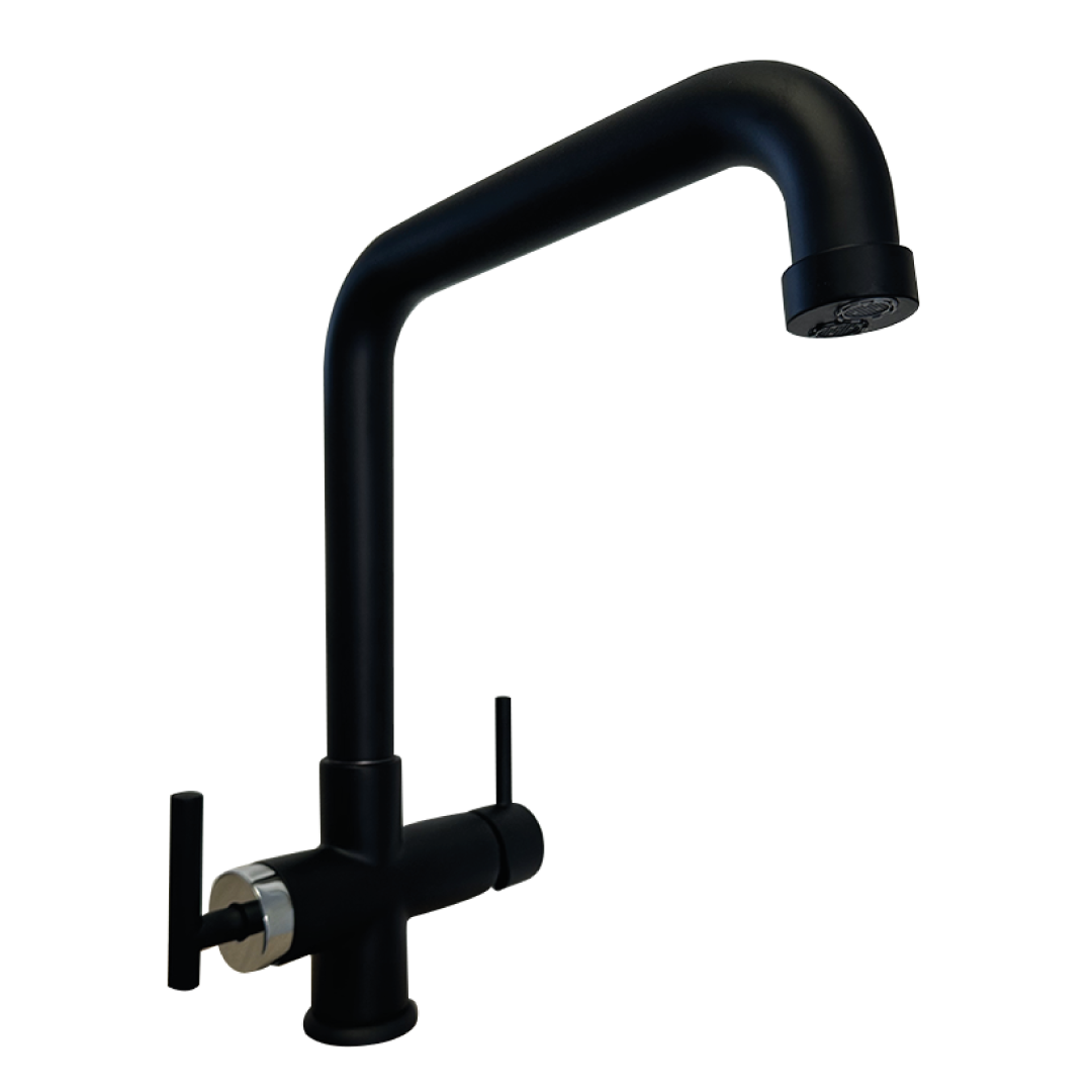 Rubinetto da cucina Canna Alta 4 vie 3/8” Nero Opaco. COD: CD-10004003NOSG