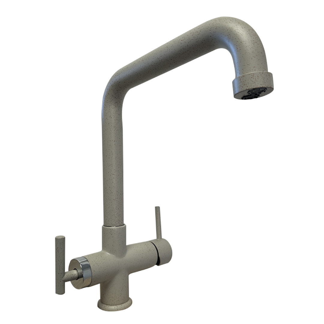 Rubinetto da cucina Canna Alta 4 vie 3/8” Granito Avena. COD: CD-10004003GASG