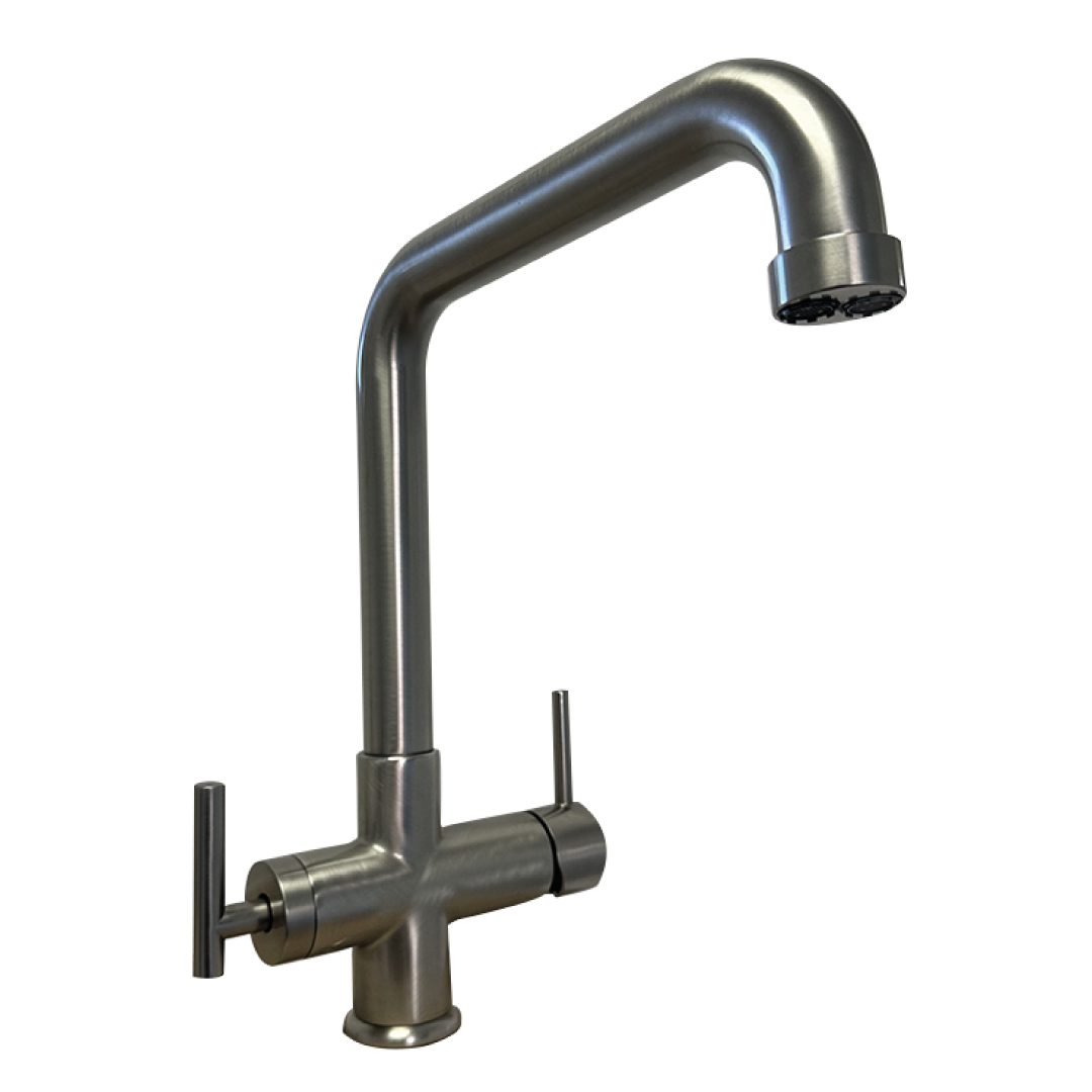 Rubinetto da cucina Canna Alta 4 vie 3/8” Nickel Spazzolato. COD: CD-10004003NSSG