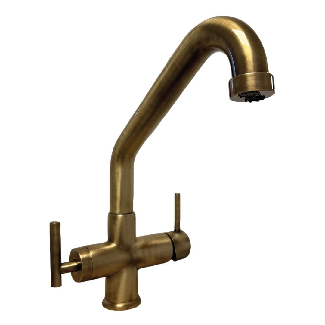 Rubinetto da cucina Canna Bassa 4 vie 3/8” Bronzo Spazzolato. COD: CD-10004004BRSG