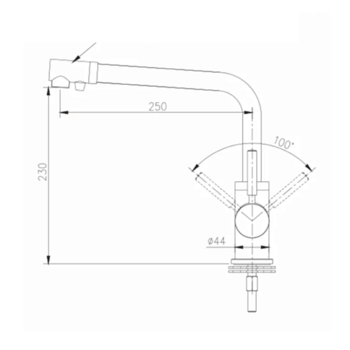 Rubinetto da cucina 3 vie 3/8” Nickel Spazzolato. COD: CD-10003039NSSG