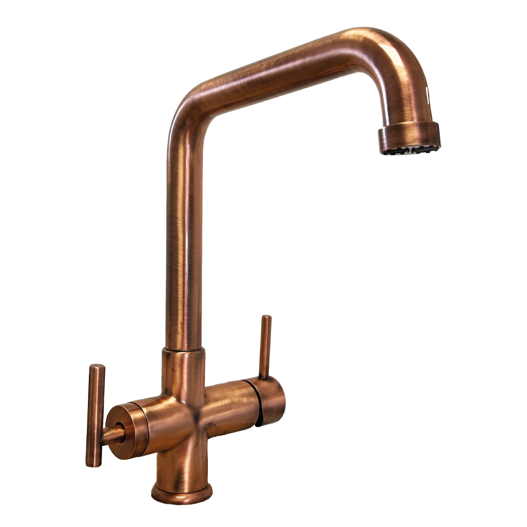 Rubinetto da cucina Canna Alta 4 vie 3/8” Rame Spazzolato. COD: CD-10004003RASG