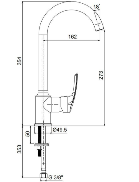 Miscelatore monocomando con bocca orientabile COD:CD-572D1P