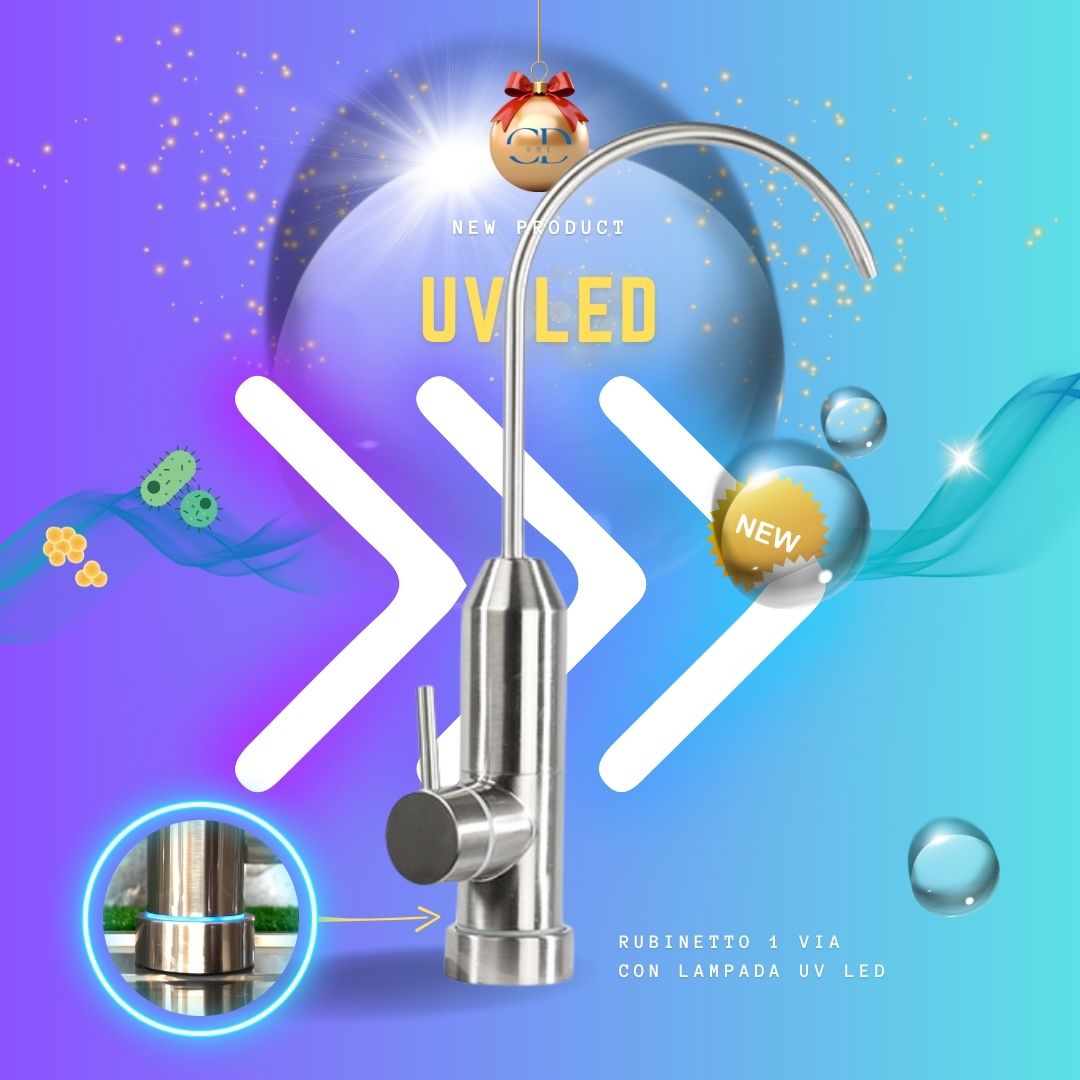 Rubinetto 1 via con UV LED COD:CD-LUM01K