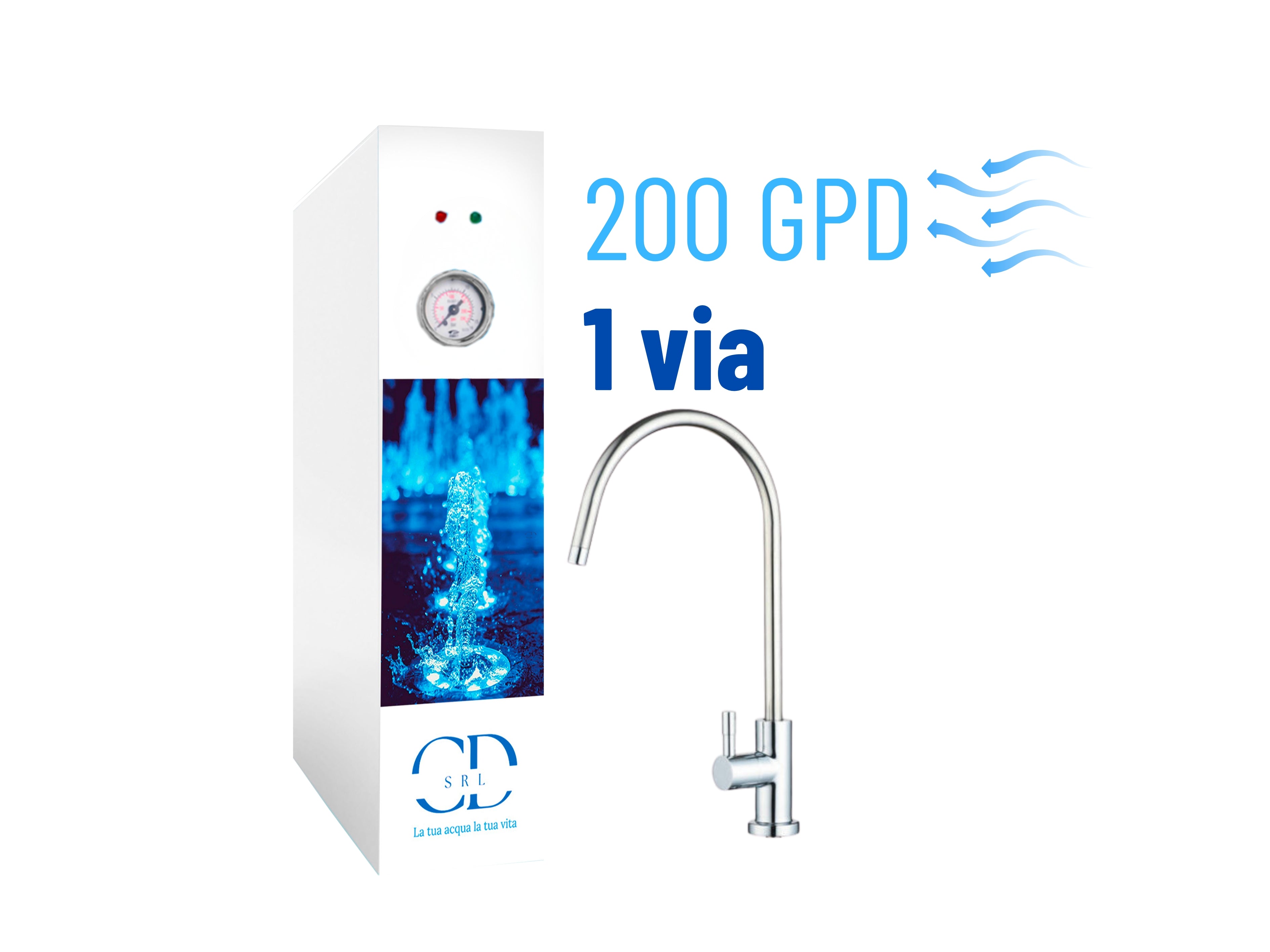 Direct Reverse Osmosis CX250 SODA 2 Way Pump Vane Motor Air Cooling 200GPD Blue COD: CL-050015-08