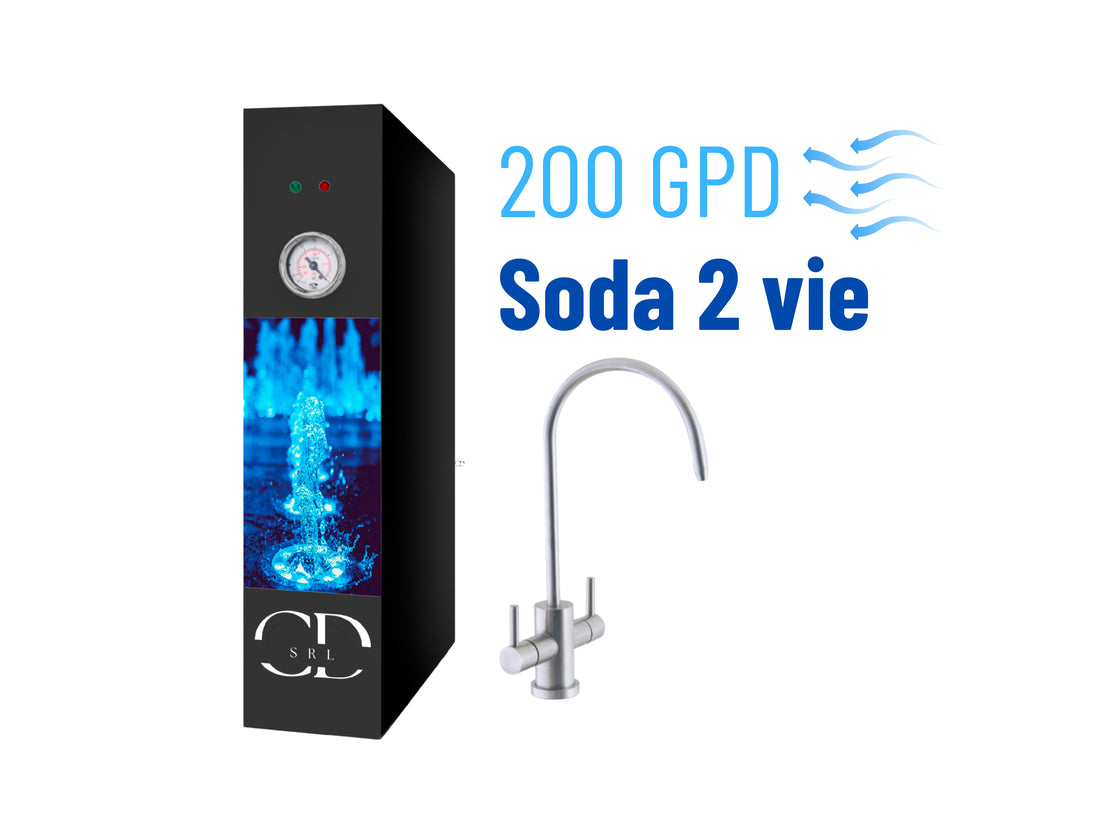 Osmosi inversa diretta CX250 SODA 2 vie pompa palette motore raff. aria 200GPD COD:CD-050015SG