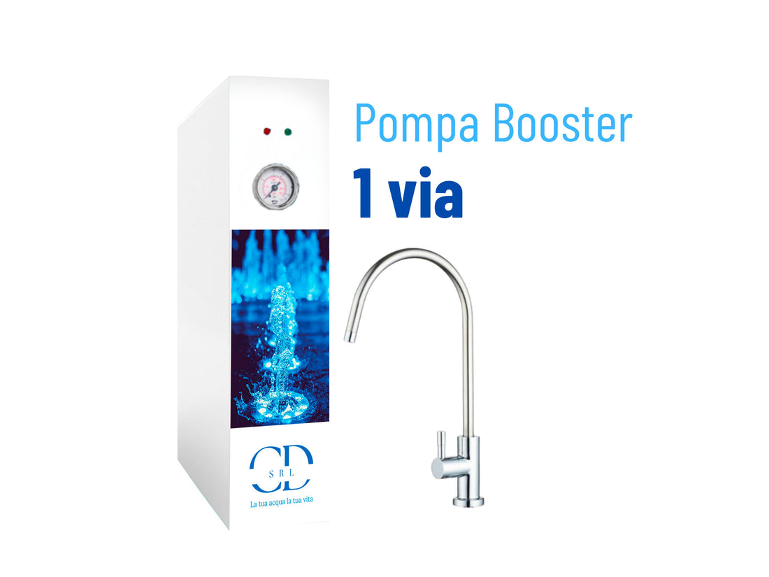 Osmosi inversa diretta CX250 1 via pompa booster 150GPD Blu/Bianco Lucido