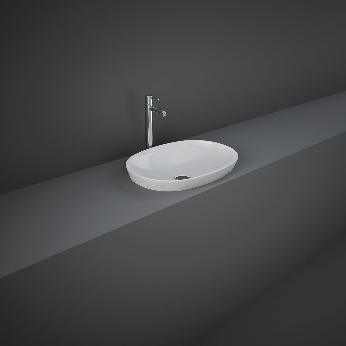 LAVABO AD INCASSO OVALE SENZA FORO VARIANT 50 X 36 CM COD-CD:185-RNSOD