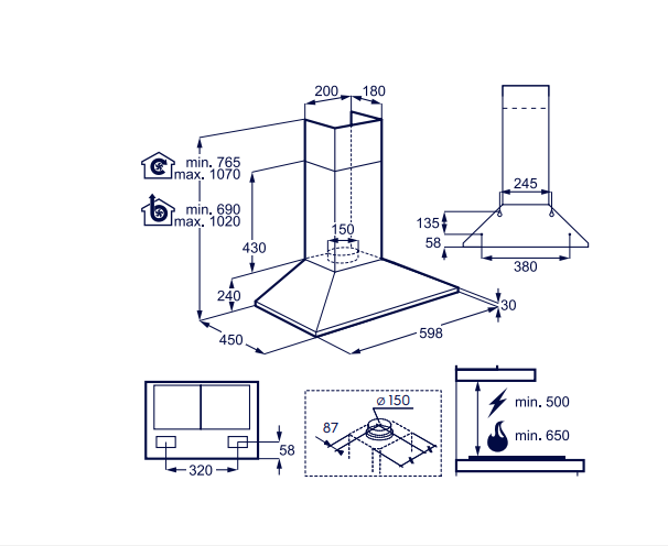 CAPPA CAMINO 90 cm ELECTROLUX COD-CD:942022008MK