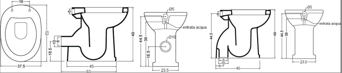 VASO - BIDET PER DISABILE COD: CD-20002C