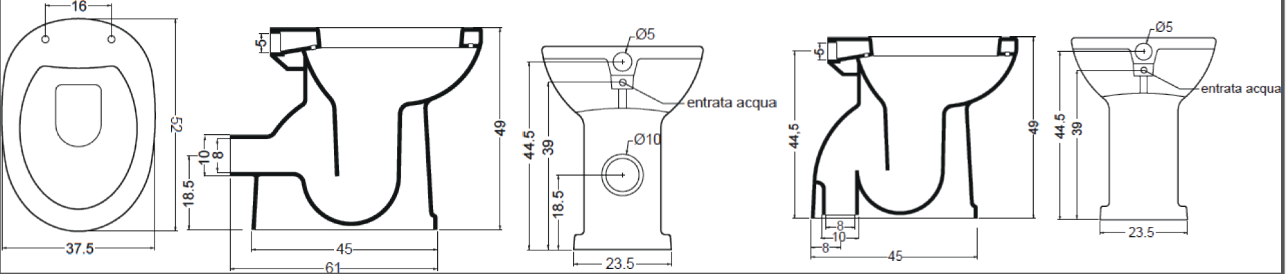 VASO - BIDET PER DISABILE COD: CD-20002C