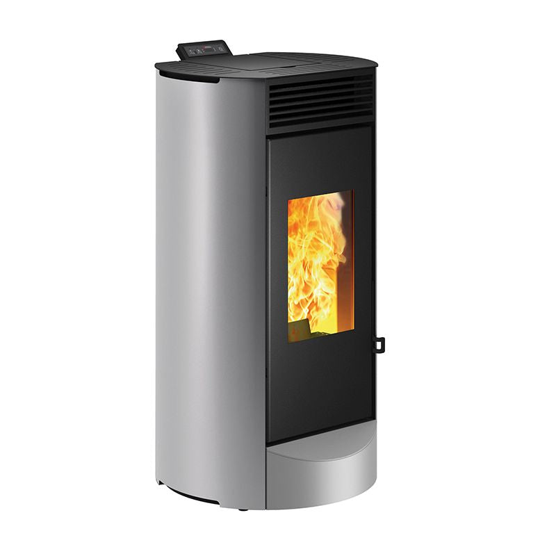 LANDA stufa a pellet ad aria calda ventilata con rivestimento e struttura in acciaio verniciato COD:CD-7241041702