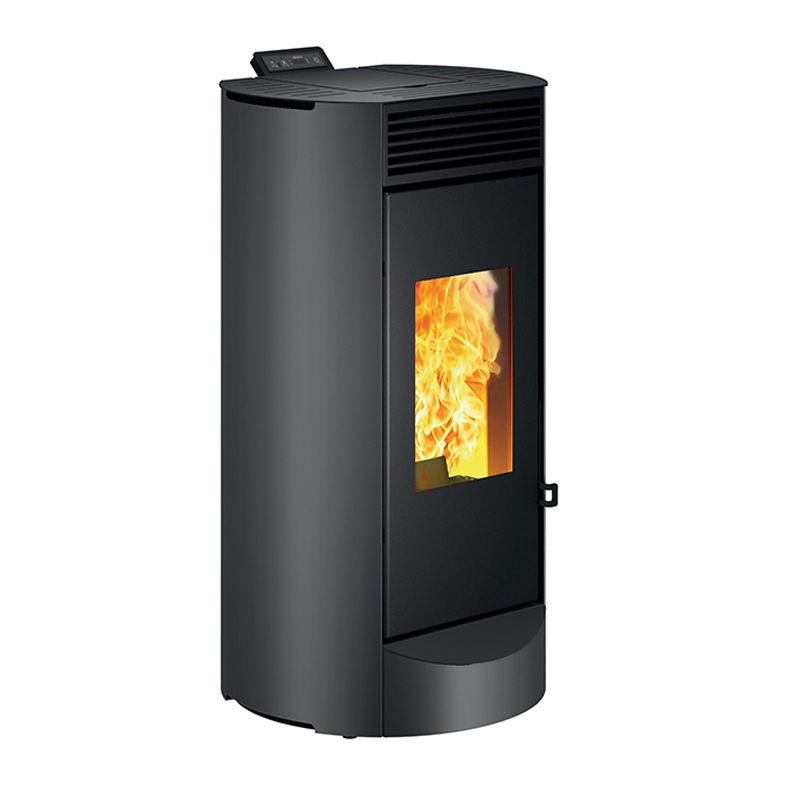 LANDA stufa a pellet ad aria calda ventilata con rivestimento e struttura in acciaio verniciato COD:CD-7241041702