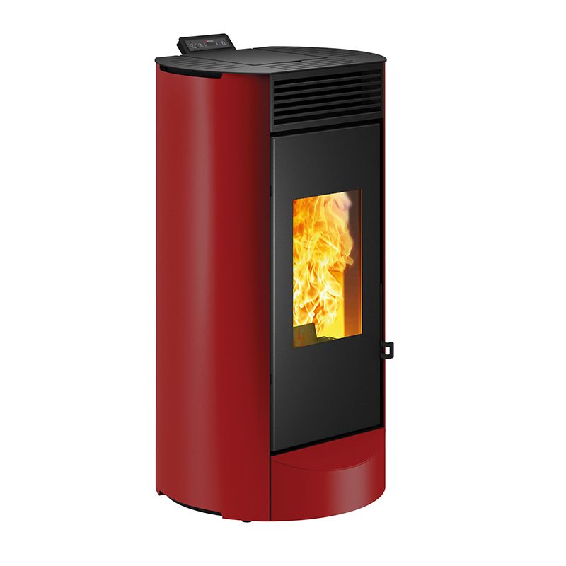 LANDA stufa a pellet ad aria calda ventilata con rivestimento e struttura in acciaio verniciato COD:CD-7241041702