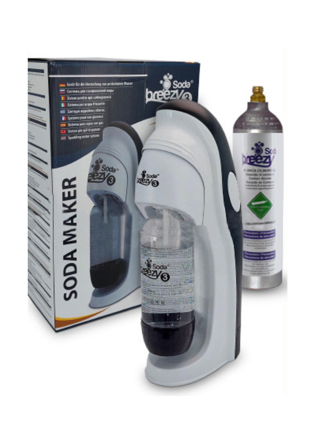 Soda Breezy 3 gasatore acqua kit starter completo con bombola ricaricabile COD: CD-16016005SG