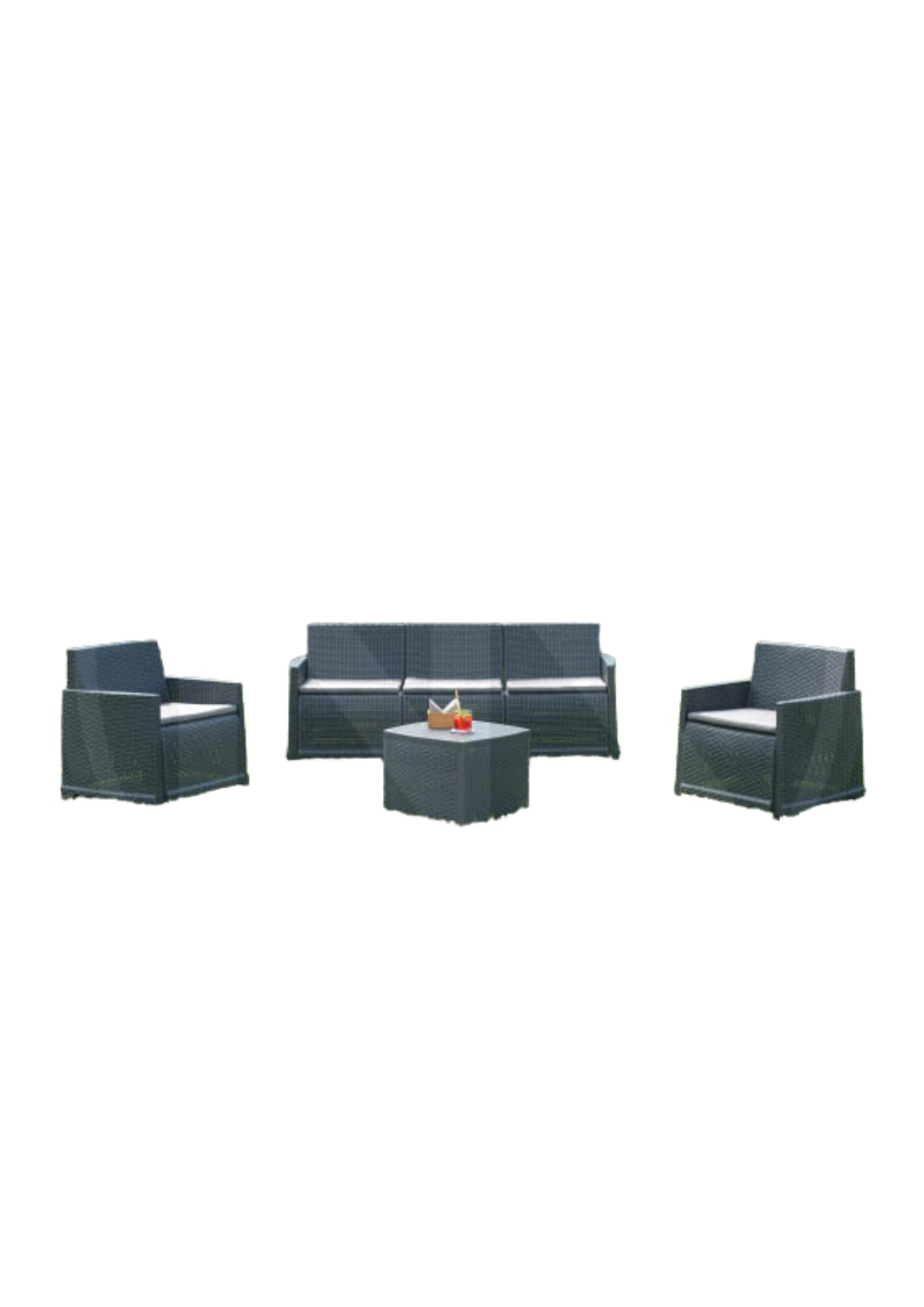 SALOTTO IN RESINA ANTRACITE "VARANO" COD: CD-74455DS