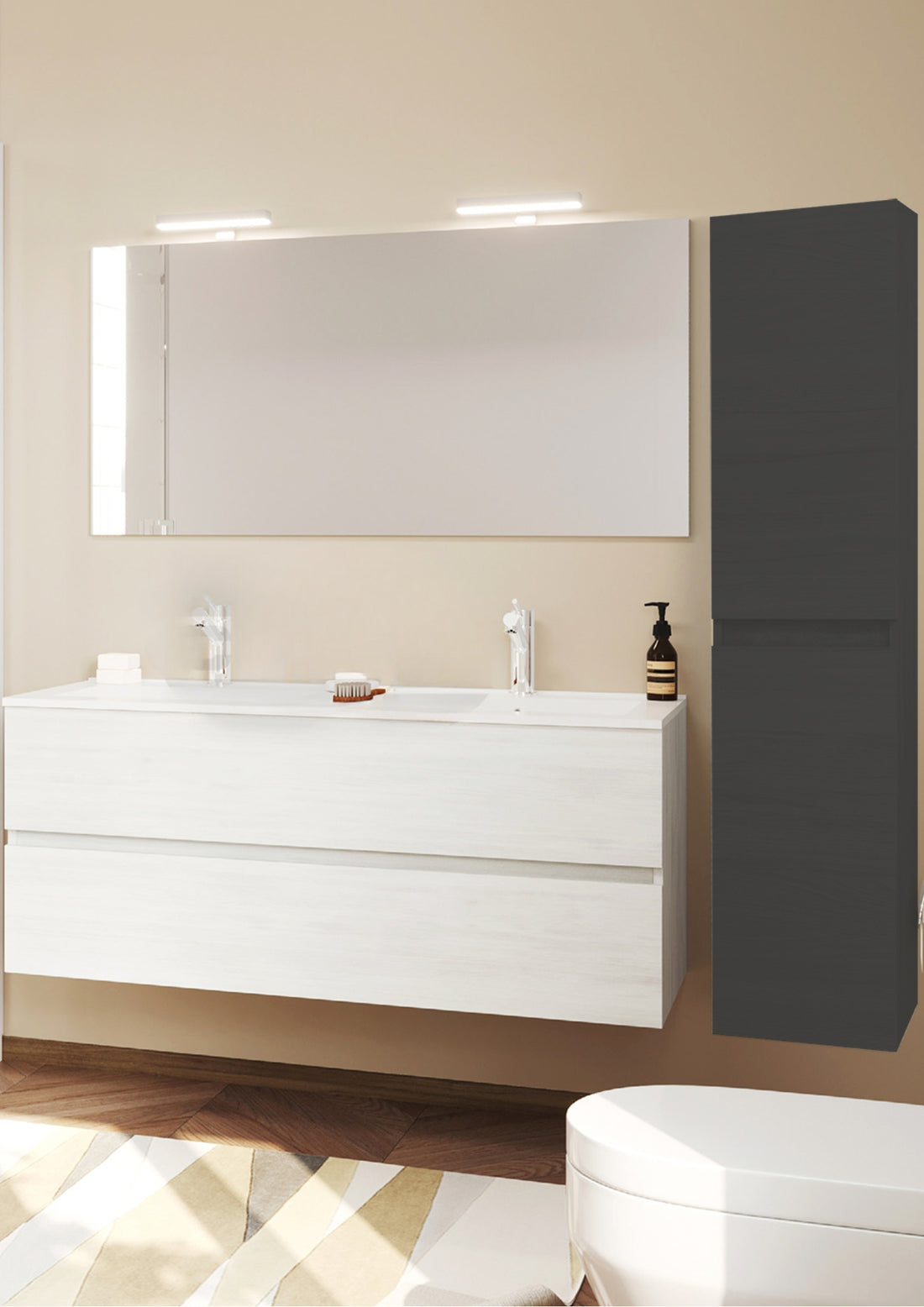 COMPOSIZIONE BAGNO EASY 120 DOPPIA VASCA COD: CD-AB00CM