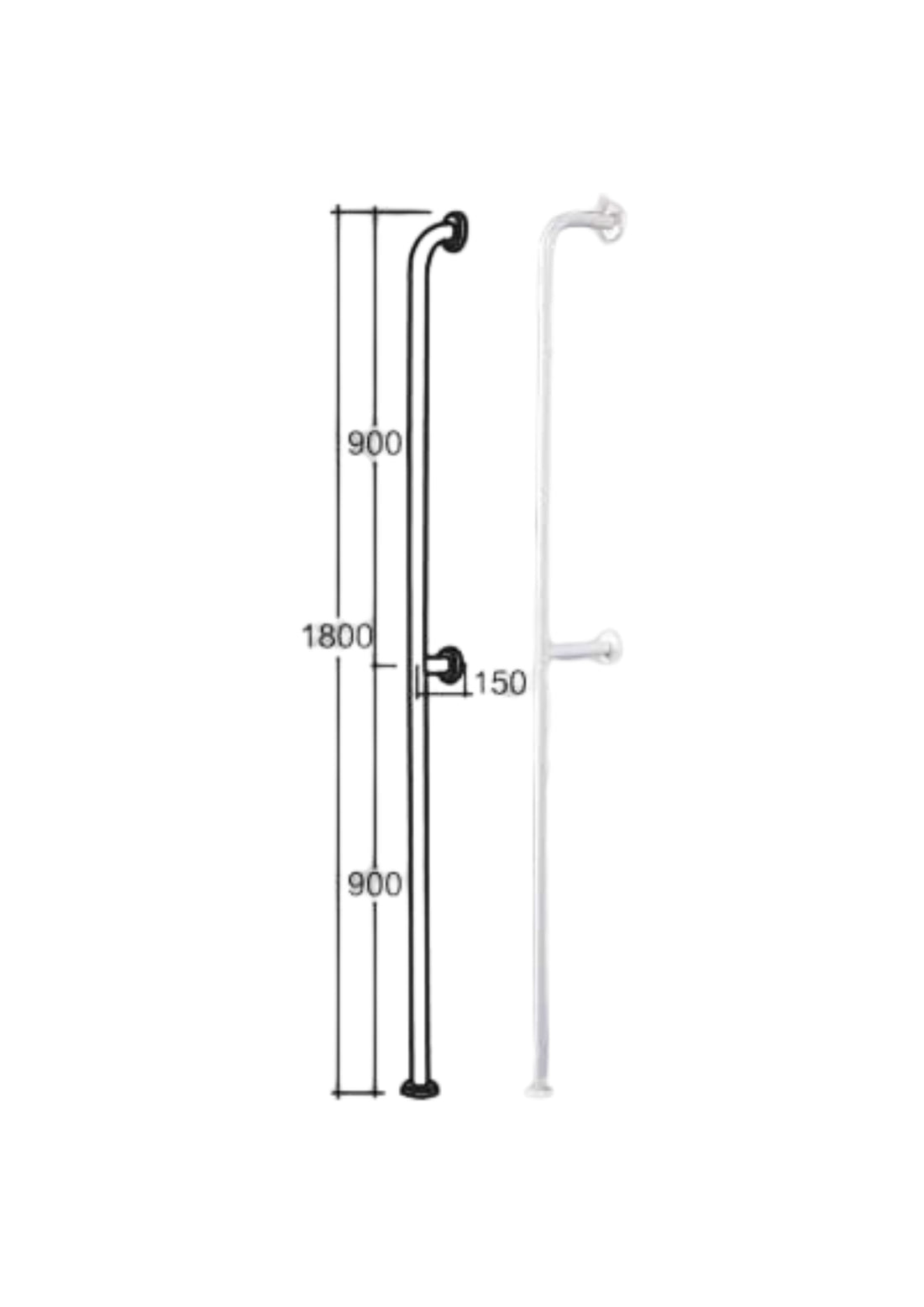 CORRIMANO VERTICALE DA PARETE A PAVIMENTO COD: 20034C