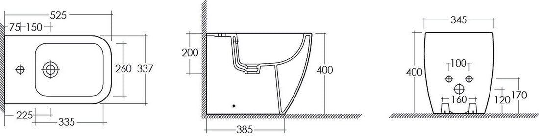 BIDET METROPOLITAN FILO MURO COD: CD-182-H300-RD