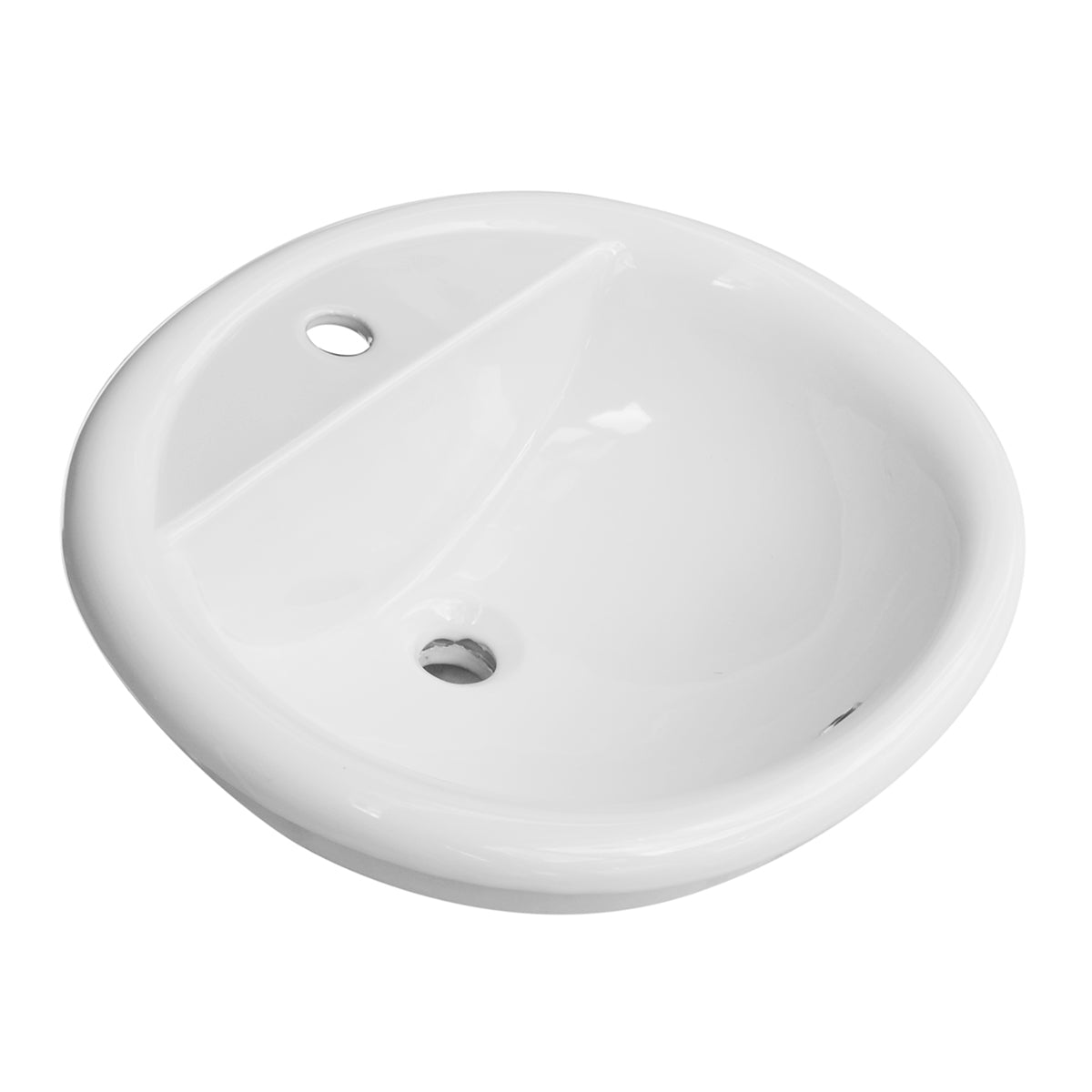 LAVABO SOPRAPIANO CON FORO RUBINETTO CM 57x49 185-LS65D