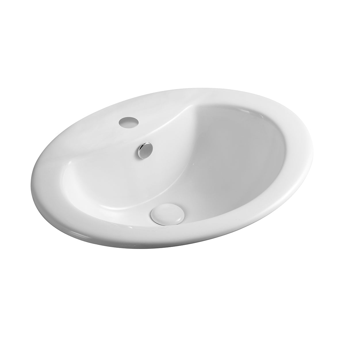 LAVABO SOPRAPIANO CON FORO RUBINETTO LS66 CM 56 X 46 185-LS66D