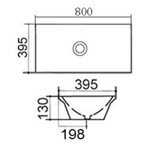 LAVABO DA APPOGGIO MOD. LA24 CM 80 X 39.5 COD:185-LA24
