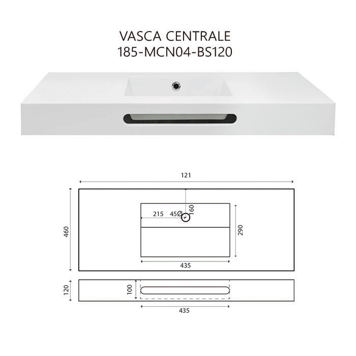 LAVABO LINEA EMOTION MOD. CONFIDENCE 04 COD-CD:185-MCN04D