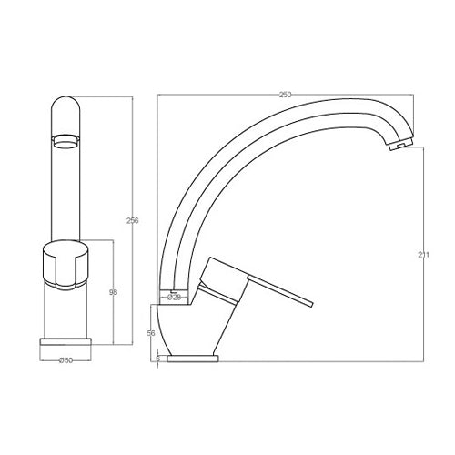 MISCELATORE MONOCOMANDO LAVELLO CANNA ALTA SERIE IOLE