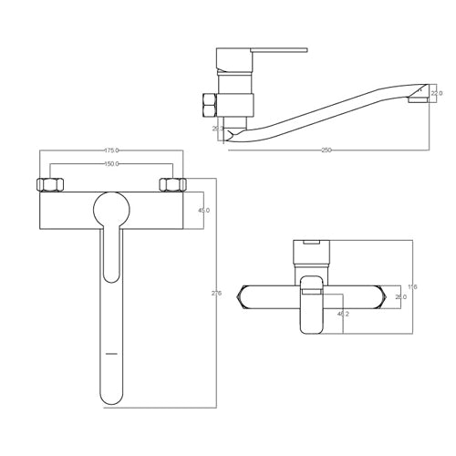 MISCELATORE MONOCOMANDO LAVELLO A MURO
