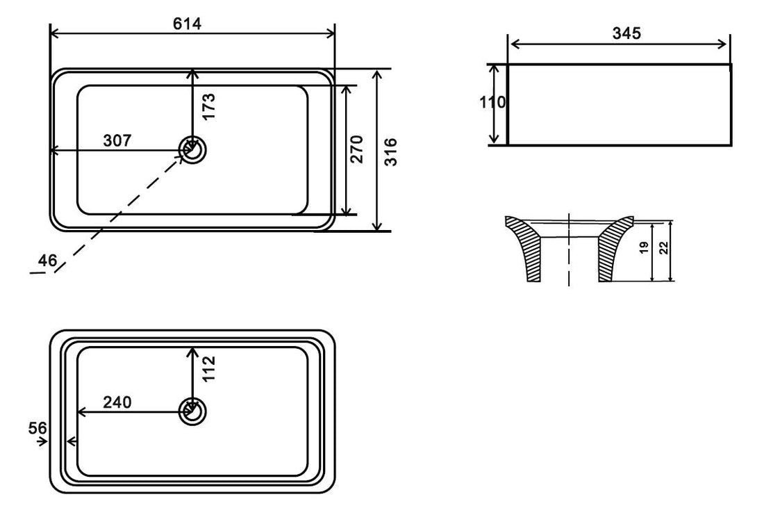LAVABO DA APPOGGIO MATT MOD. 06 COD-CD:185-LVM06D