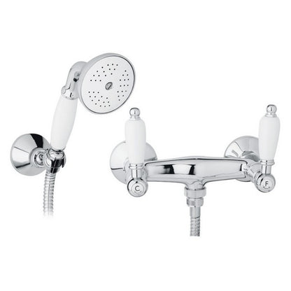 External shower group with Elegant shower and double-clinched brass hose 150 cm COD:ESDFRS100500 