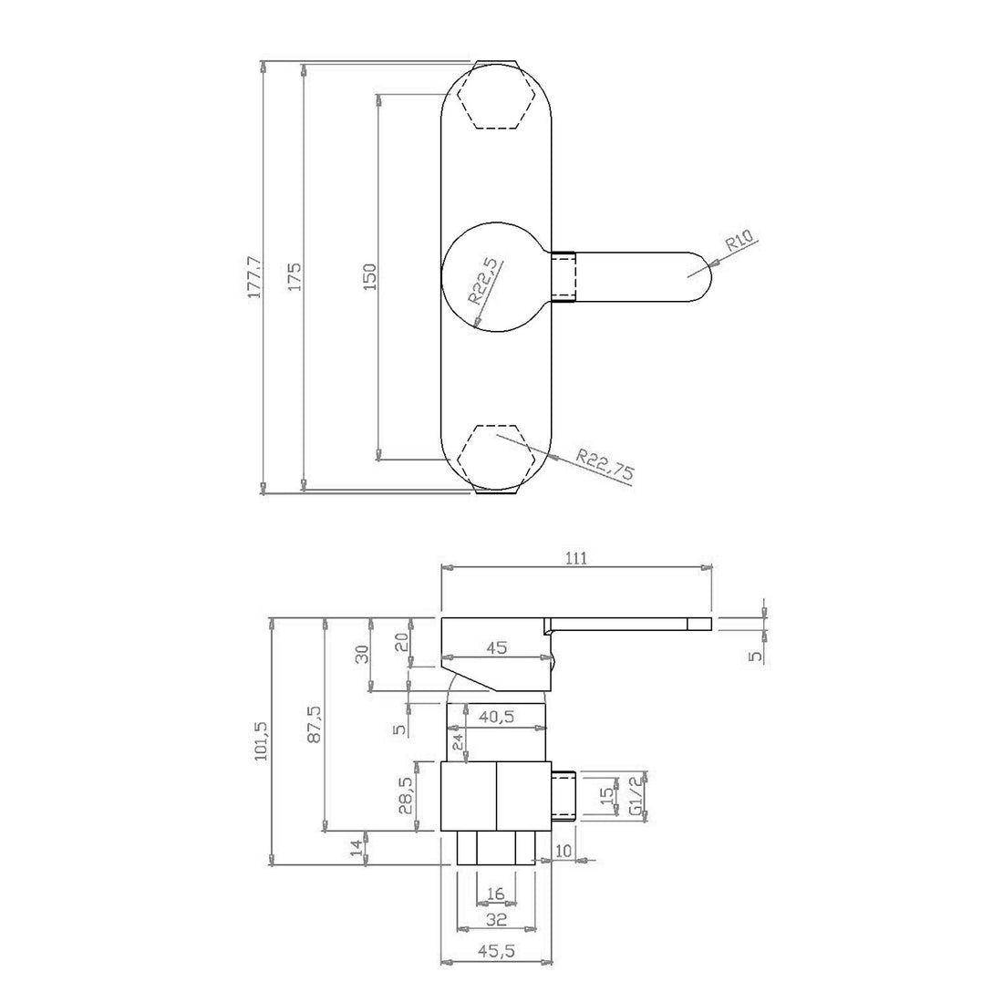 MISCELATORE MONOCOMANDO ESTERNO DOCCIA