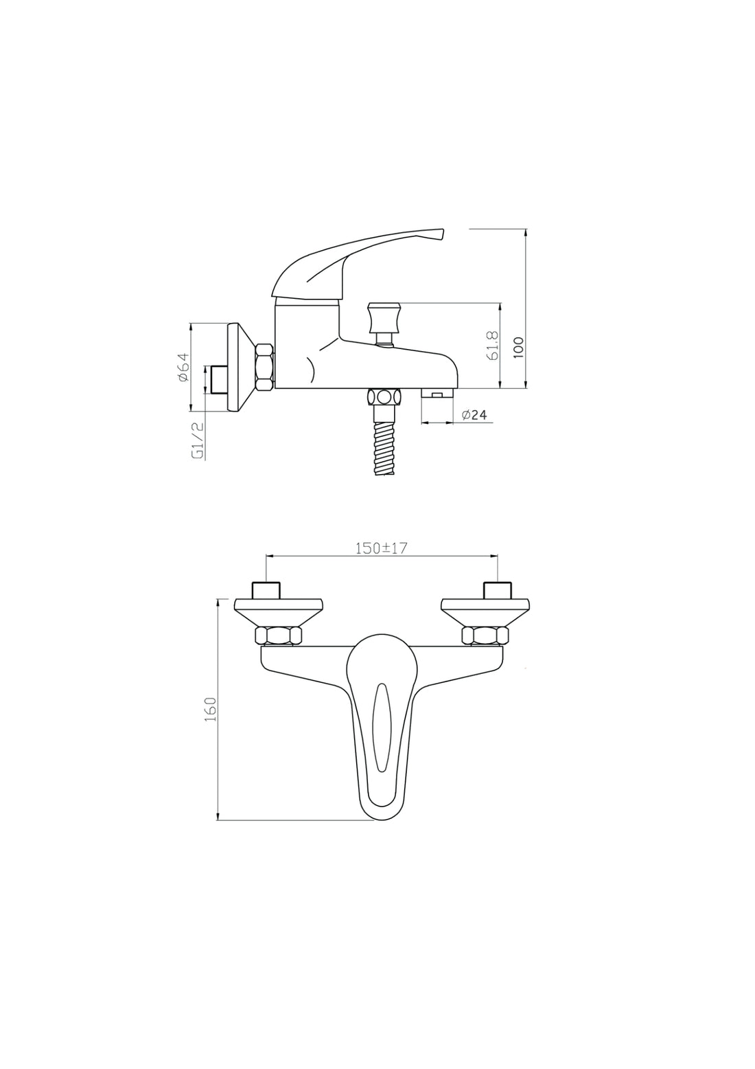 MONOCOMANDO VASCA UNIVERSO Diam. 40. COD-CD:01816C