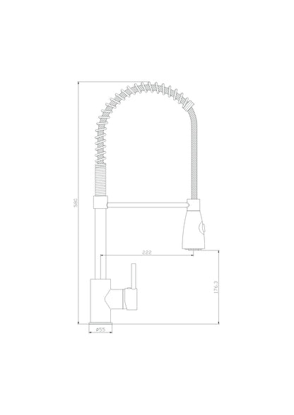 MONOCOMANDO LAVELLO CUCINA CON MOLLA SERIE 3000 COD:CD-01811C