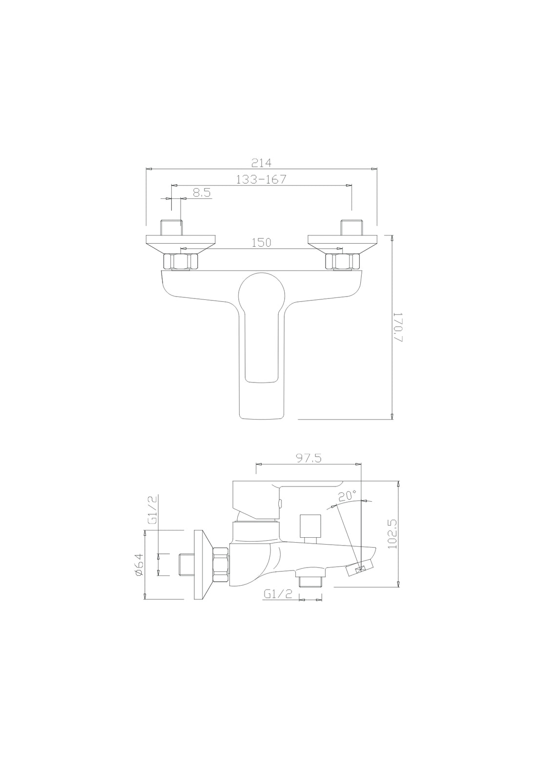 MONOCOMANDO VASCA SERIE 3000 COD-CD:01800C