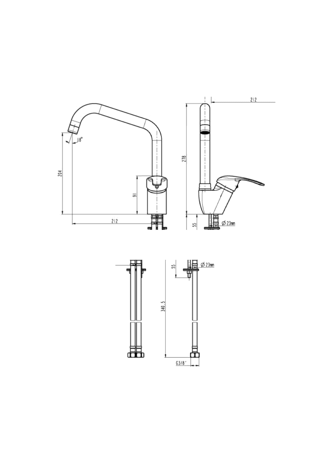 MISCELATORE LAVELLO CUCINA GIREVOLE MIX 40 - Bronzo COD:CD-01646C