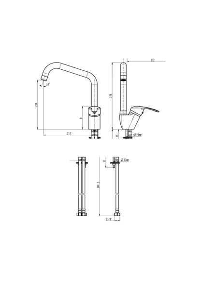 MISCELATORE LAVELLO CUCINA GIREVOLE MIX 40 - Bronzo COD:CD-01646C
