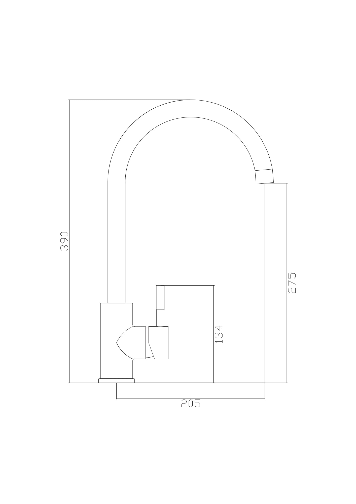 MONOCOMANDO LAVELLO INOX BOCCA L COD:CD-01831C