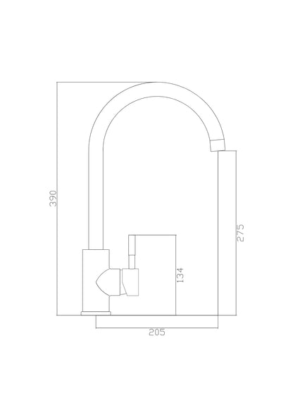 MONOCOMANDO LAVELLO INOX BOCCA L COD:CD-01831C