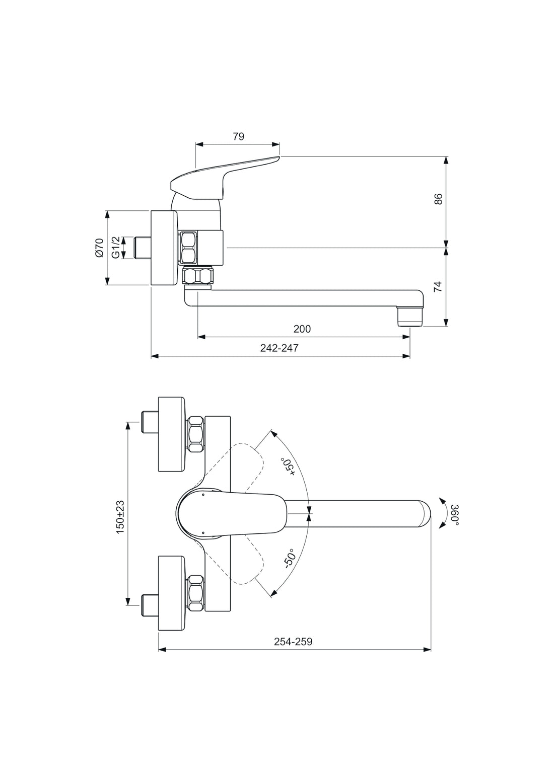MONOCOMANDO LAVELLO A PARETE BASE COD:CD-23560C