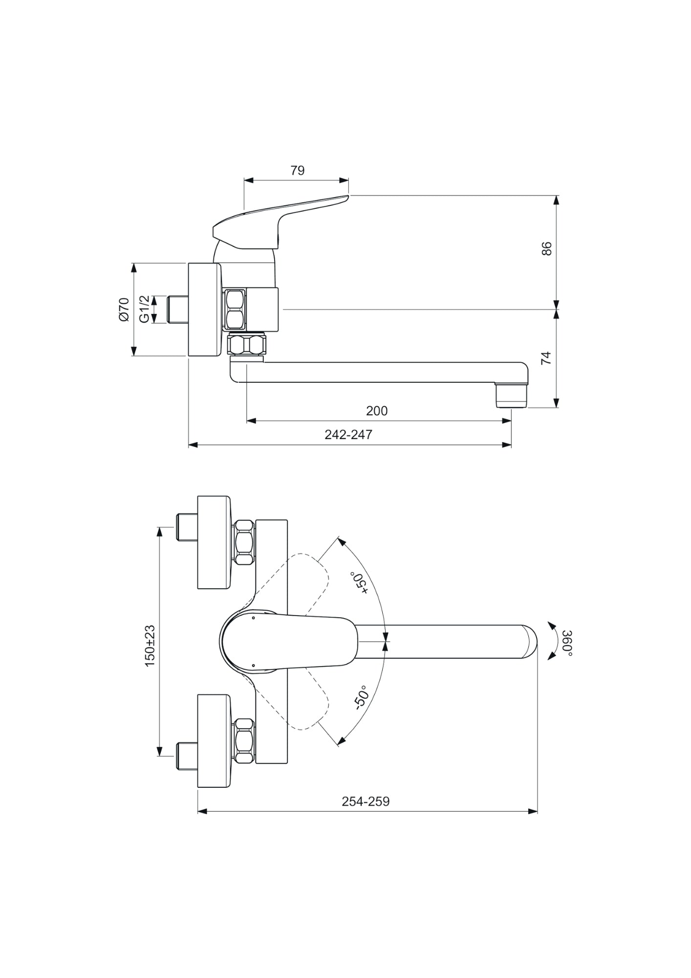 MONOCOMANDO LAVELLO A PARETE BASE COD:CD-23560C