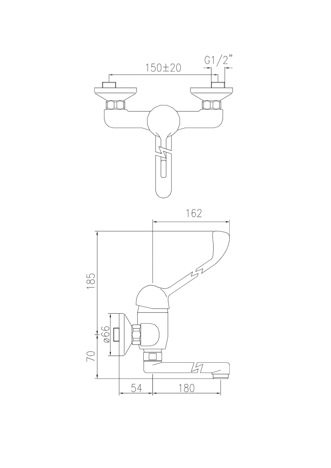 MONOCOMANDO LAVELLO A PARETE LEVA CLINICA Dm 40 COD:CD-01856C