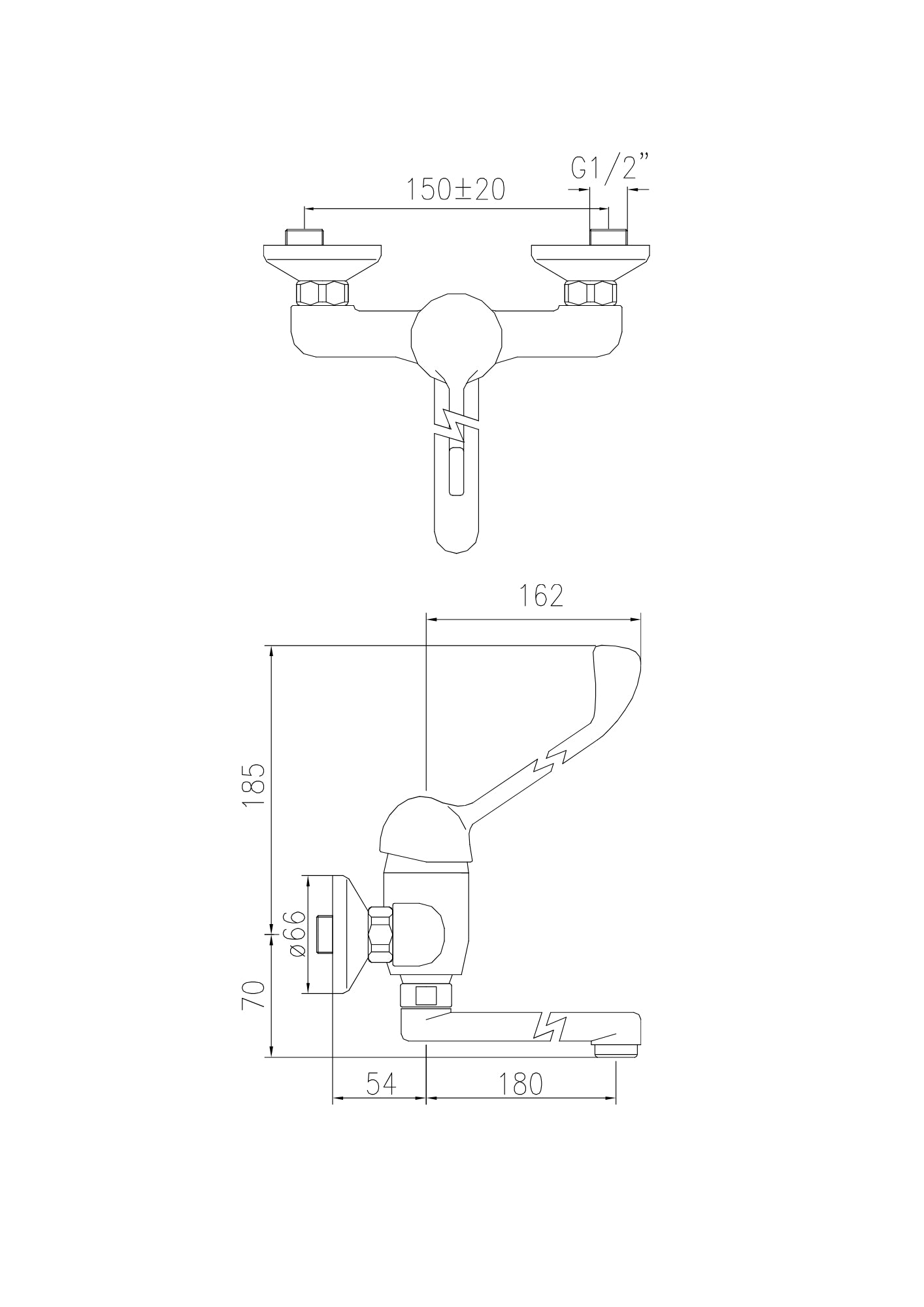 MONOCOMANDO LAVELLO A PARETE LEVA CLINICA Dm 40 COD:CD-01856C
